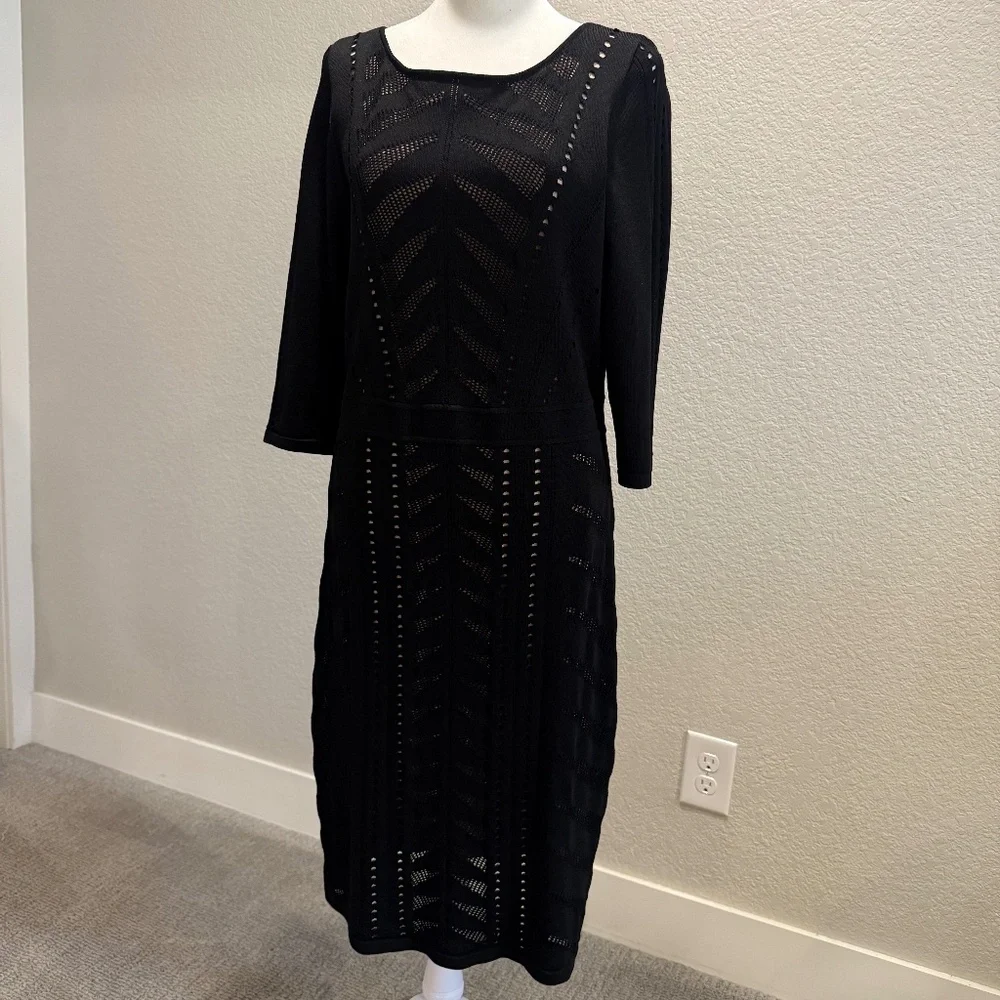 Calvin Klein black knit dress, size Large - Picture 5 of 7